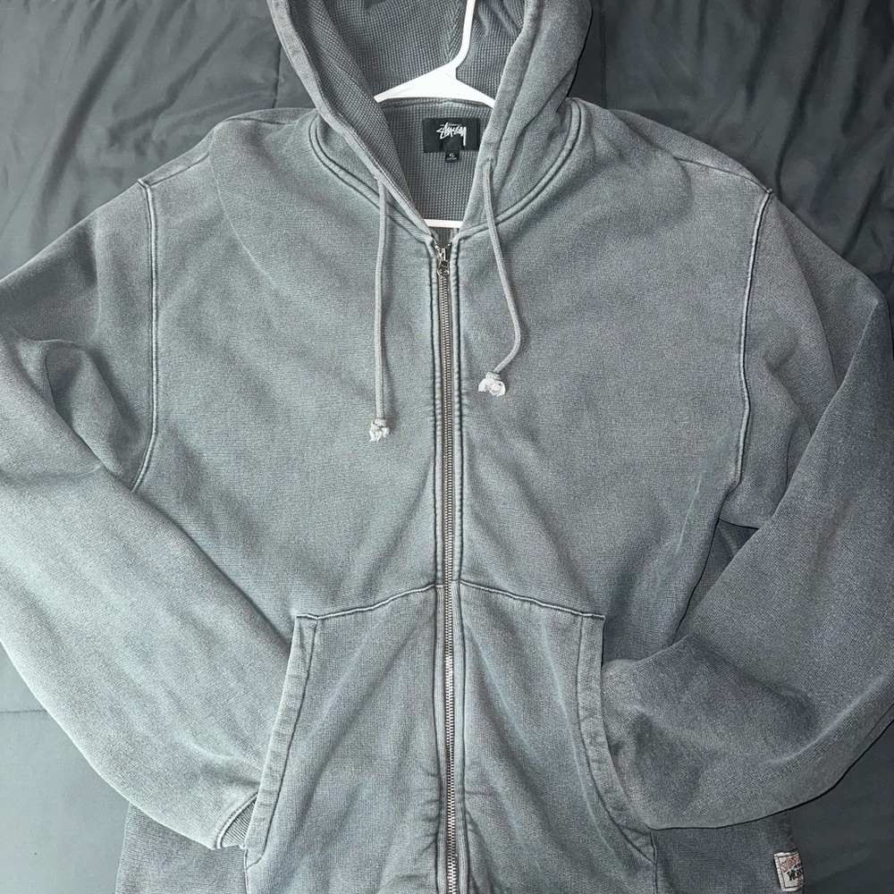 WAFFLE LINED ZIP HOODIE